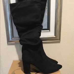 NEW! Charlotte Russe black suede boots! Size 8